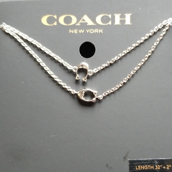 NWT Authentic COACH Signature Long Silvertone Necklace - Picture 11 of 12